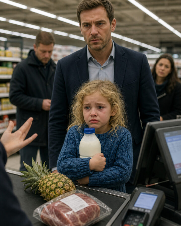 Egy nyolcéves kislány megkért, hogy vegyek tejet a testvérének… Másnap egy férfi, aki mögötte állt a sorban, biztonsági emberekkel jelent meg a házam előtt...