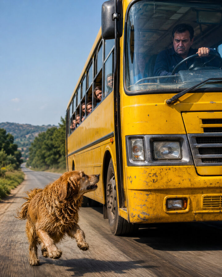 A kutya a semmiből bukkant elő, kilométereken át üldözte a buszt, majd hirtelen a kerekei elé vetette magát – és amit ezután tett, attól minden utasnak elakadt a szava...