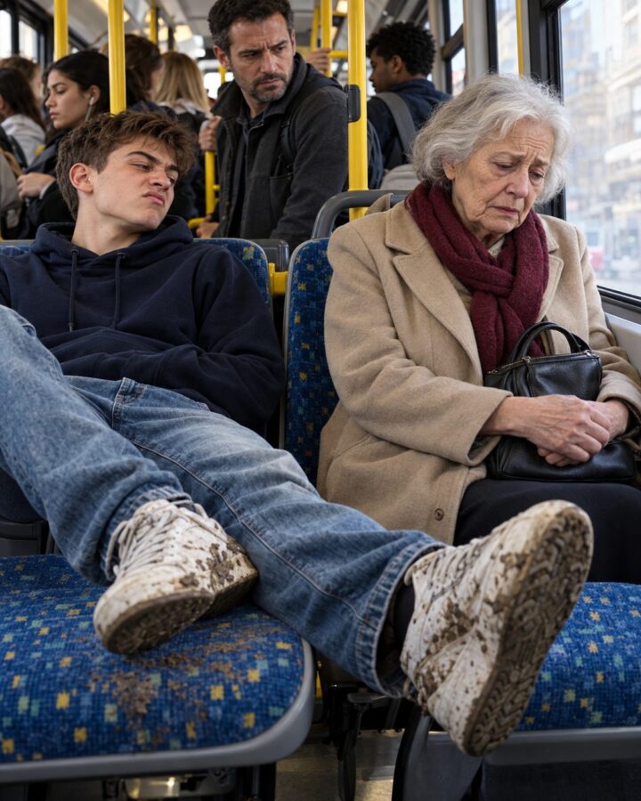 A tömegközlekedésen egy fiatal fiú sáros cipőjét az ülésre tette, és tiszteletlenül viselkedett egy idős asszonnyal... Ám amikor az egyik utas közbelépett, minden váratlan fordulatot vett...